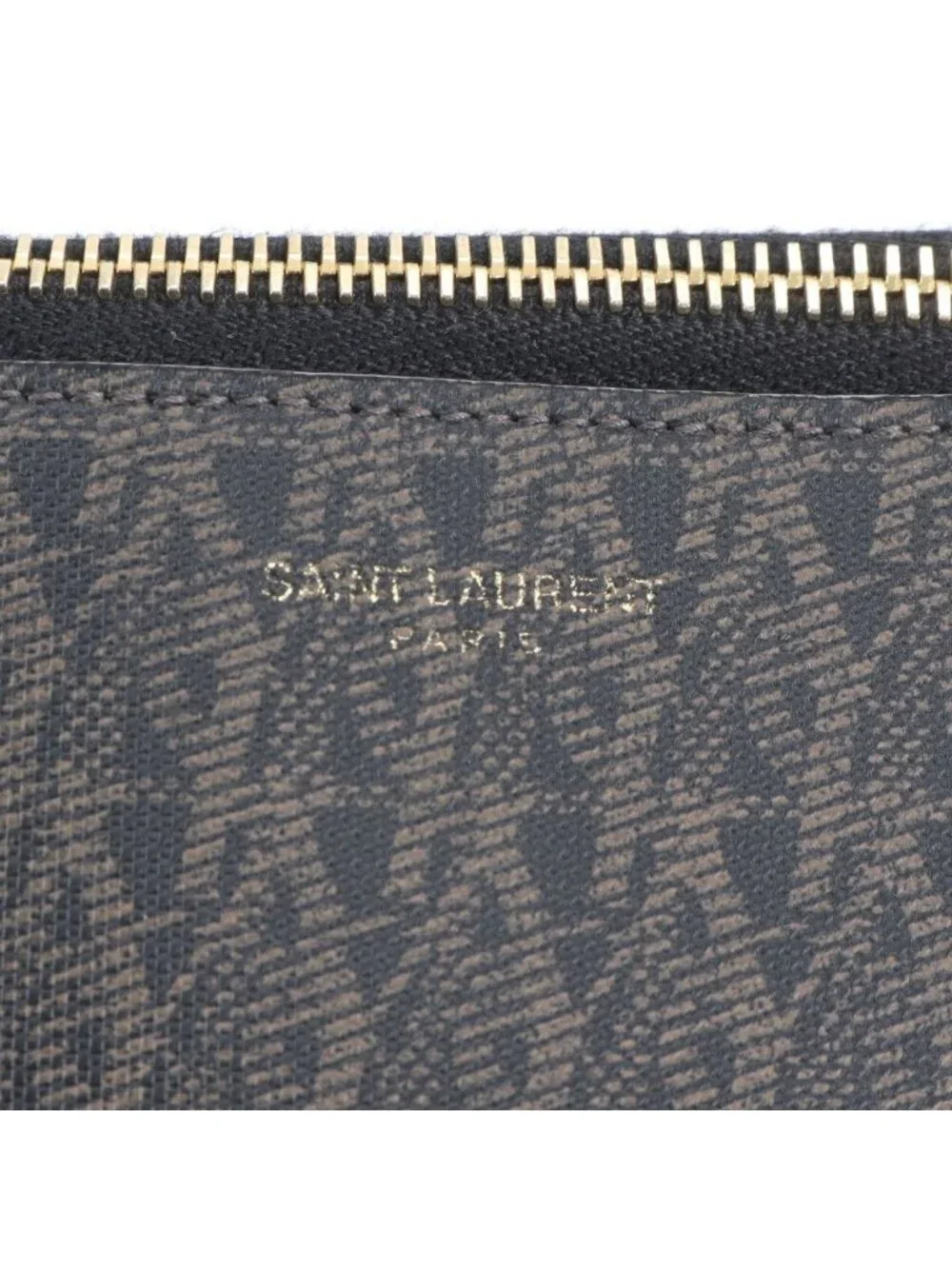 ★SOLD★ Saint Laurent YSL Paris Classic Toile Monogram Leather Clutch - Picture 9 of 9